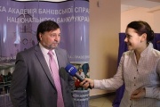 Интервью у и.о. ректора УАБД прфессора С.Н. Козьменко по поводу организации торжественной части мероприятия